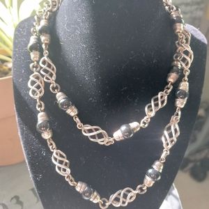 Heavy vintage 34" Taxco Sterling Necklace